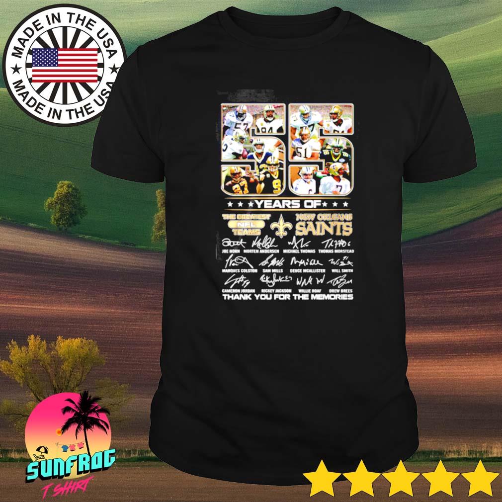 55 Years of New Orleans Saints the greatest NFL teams team players shirt