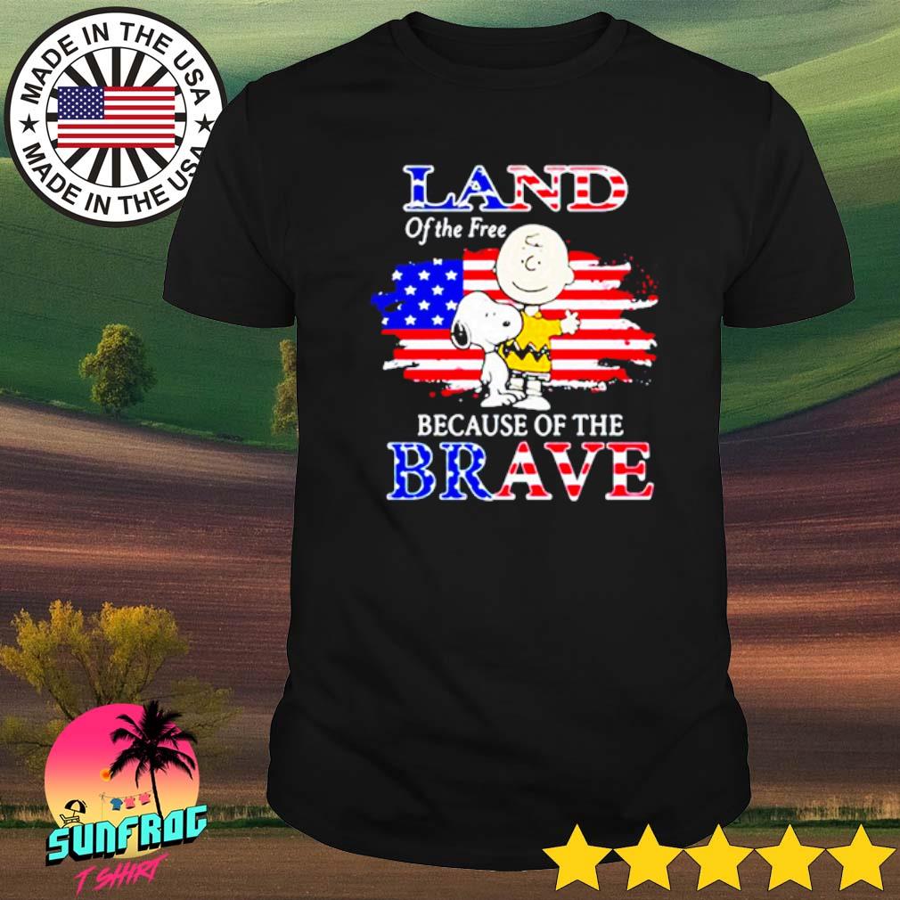 v neck land of the free because of the brave shirt