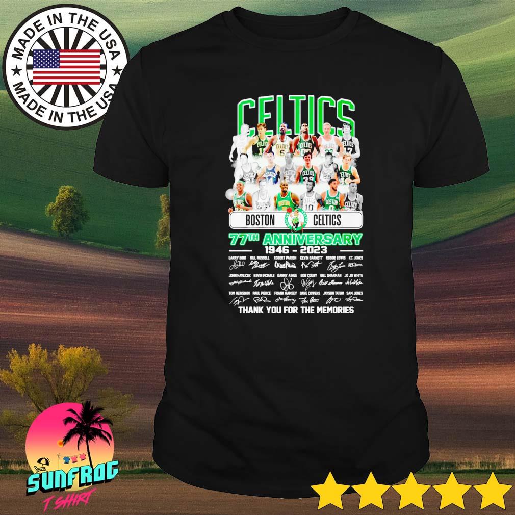 Boston Celtics 75th anniversary 1946 2021 signatures thank you for the  memories shirt, hoodie, sweatshirt for men and women