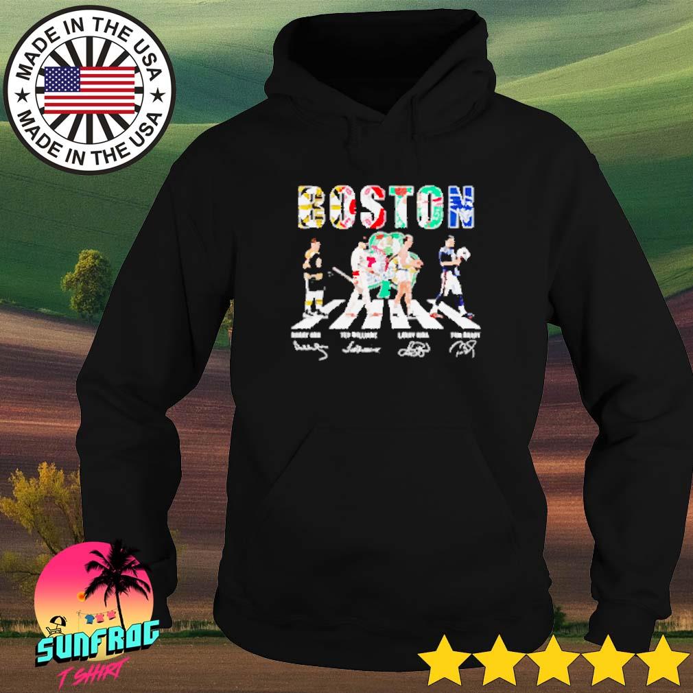 Boston sports Bobby Orr Ted Williams Larry Bird Tom Brady Abbey Road  Signatures sweatshirt, hoodie, sweater, long sleeve and tank top