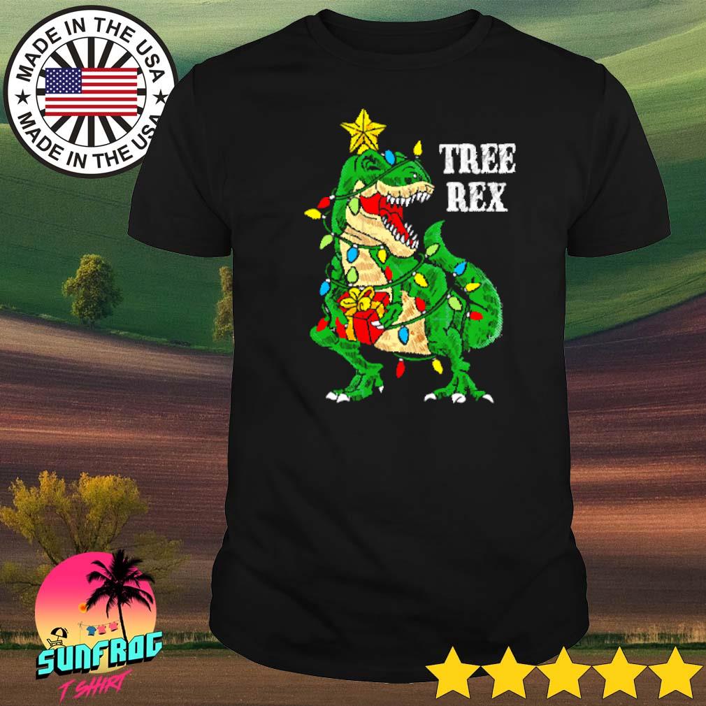 Christmas dinosaur tree Rex shirt