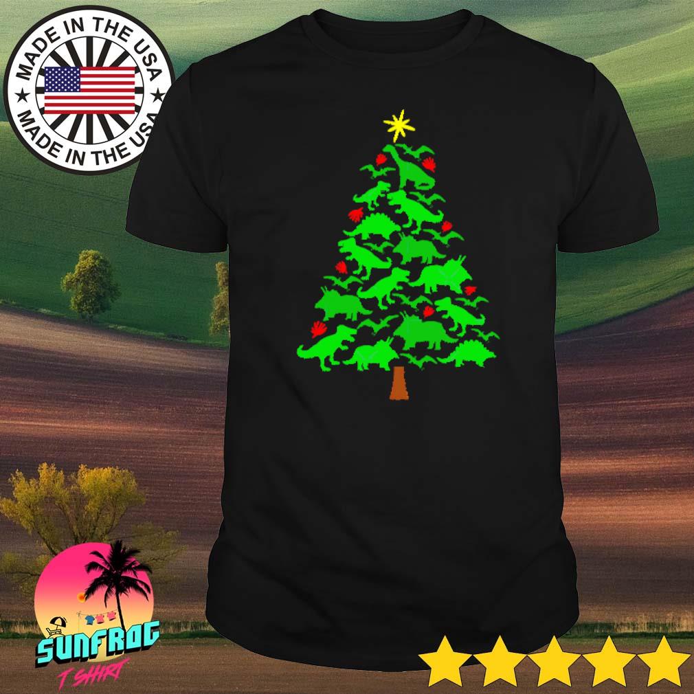 Dinosaur holiday Christmas tree shirt