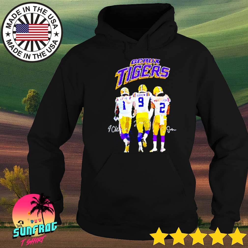 Official Geaux Tigers Ja'marr Chase Joe Burrow And Justin Jefferson  Signatures Shirt, hoodie, sweater, long sleeve and tank top