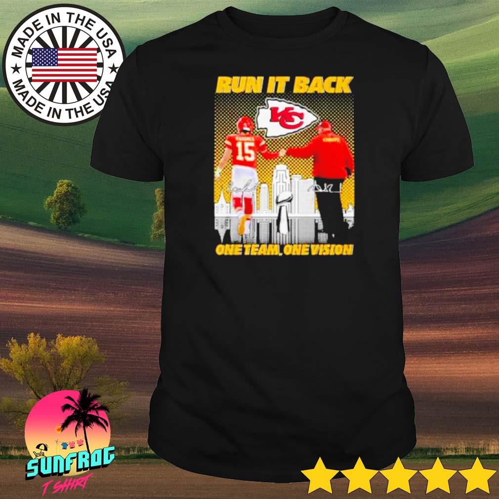 Patrick Mahomes and Andy Reid run it back one team on vision shirt