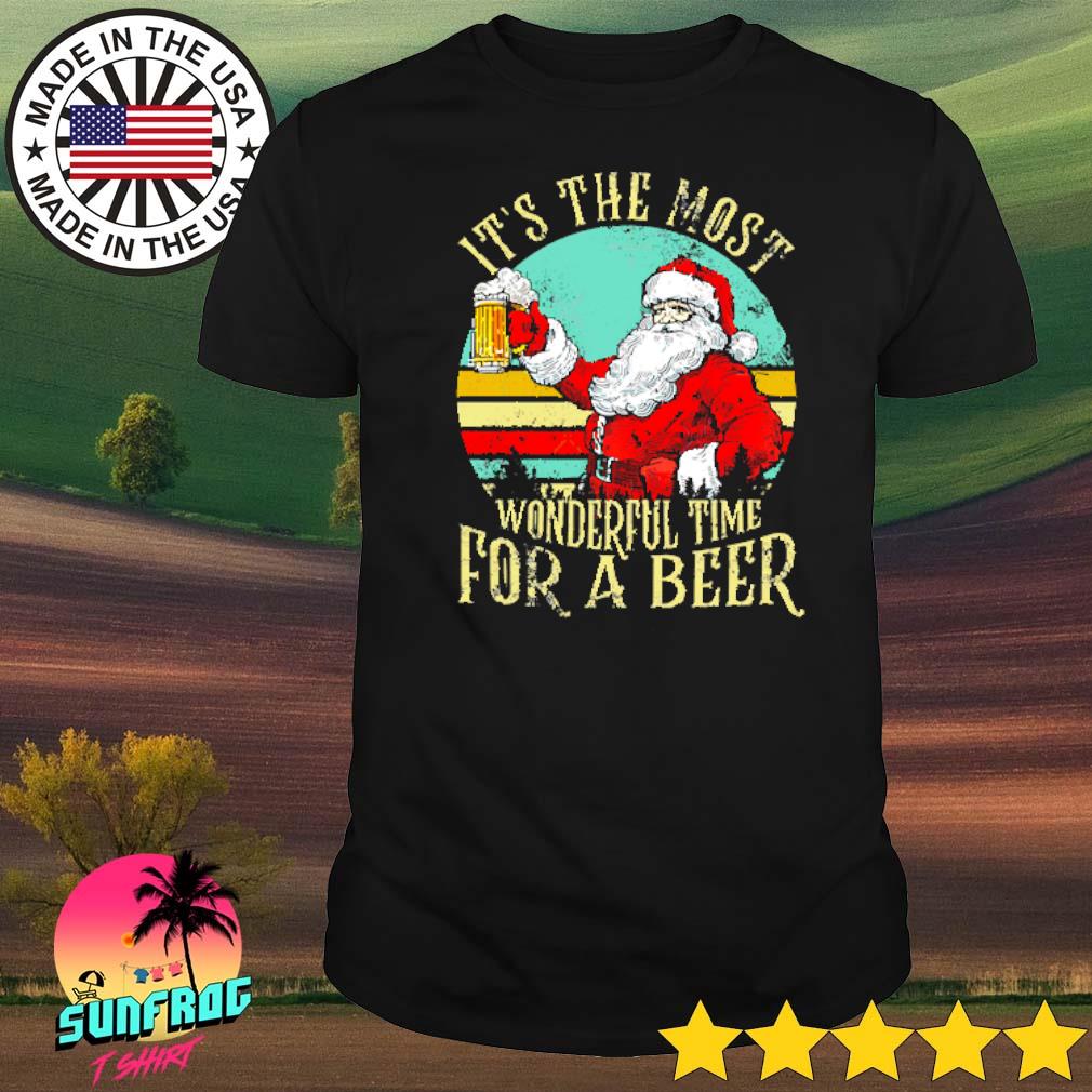 Santa Claus it's the most wonderful time for a beer Christmas vintage shirt