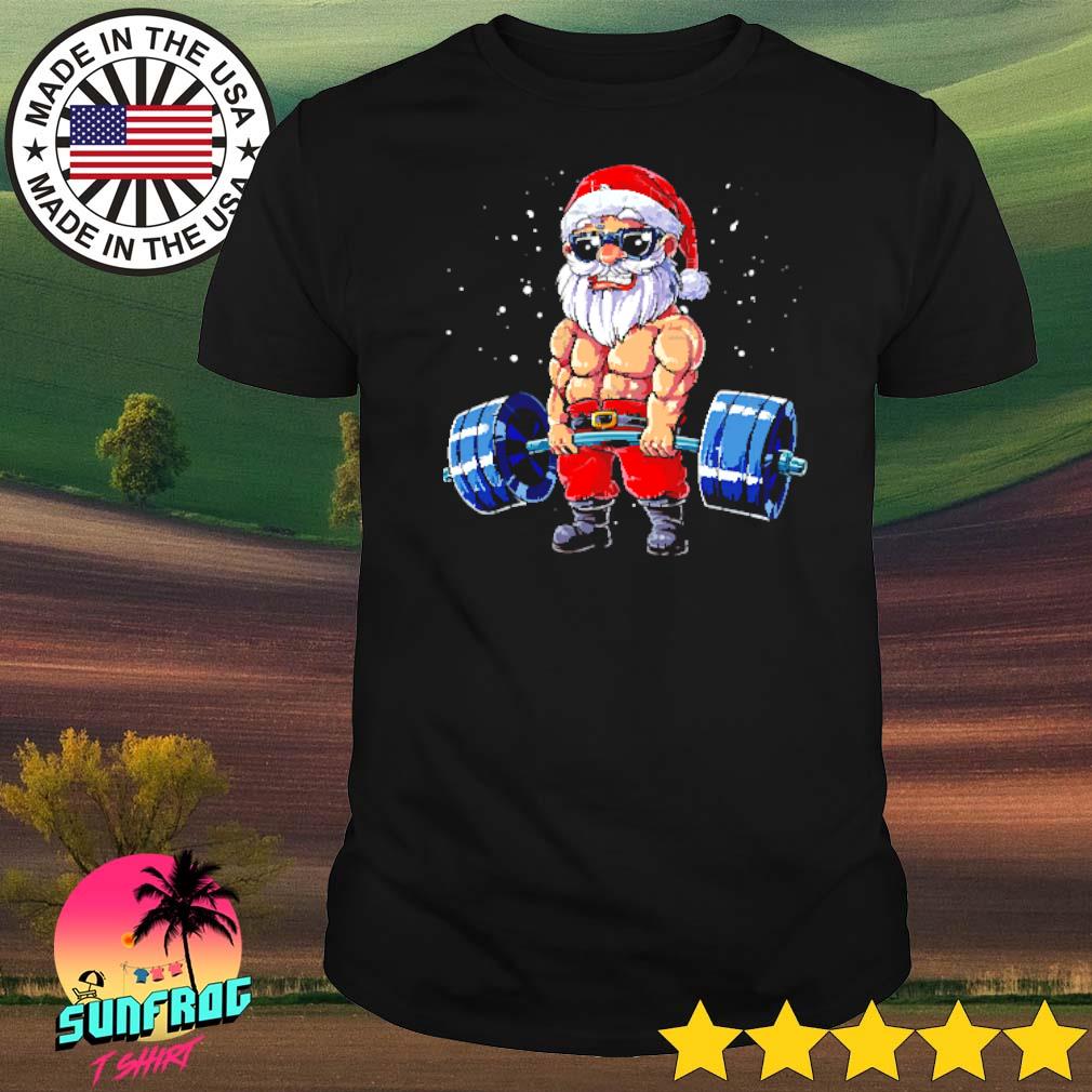 Santa deadlift gym Christmas shirt