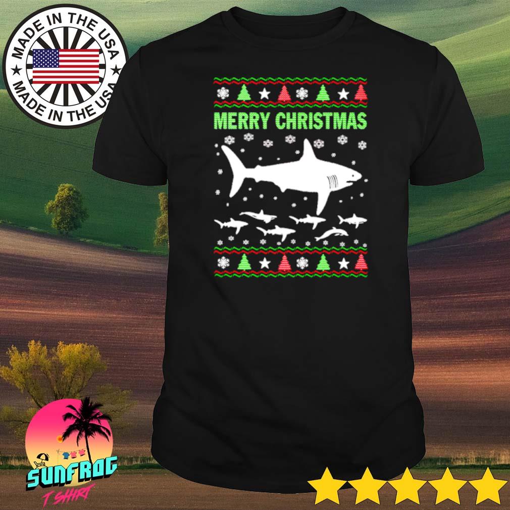 Shark merry Christmas shirt