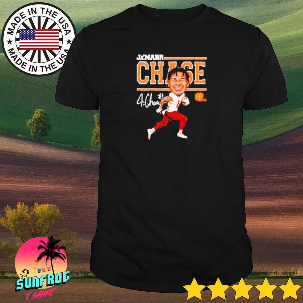 Ja'Marr Chase Graphic Toon Cincinnati Bengals Football Griddy White Tee  Shirt Cartoon