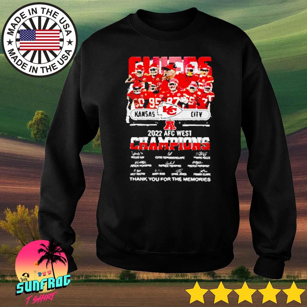 Kansas City Chiefs 2022 AFC West Champions Signatures Players Thank You For  The Memories Shirt, hoodie, sweater, long sleeve and tank top