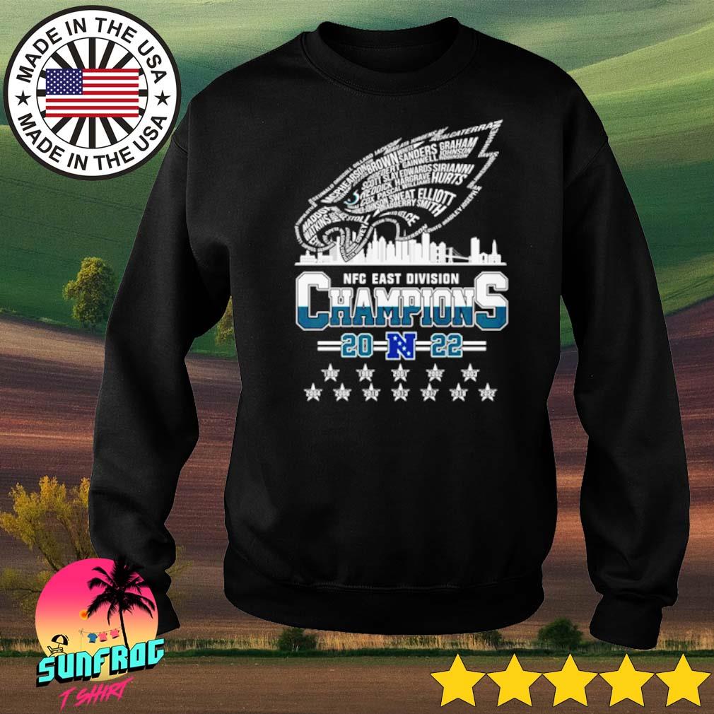 Official Nfl philadelphia eagles 2022 nfc east division champions  signatures thank shirt, hoodie, sweater, long sleeve and tank top