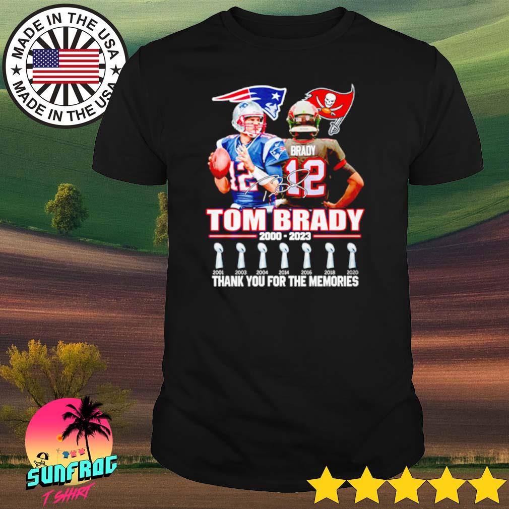 Tom Brady 23 Years 2000-2023 Thank You For The Memories Signature shirt,  hoodie, sweater, long sleeve and tank top