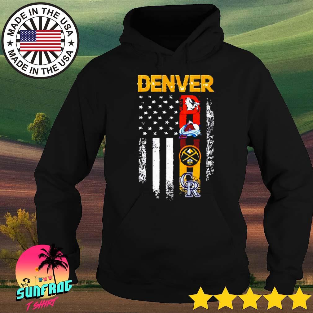 Official colorado rockies denver nuggets denver broncos Colorado avalanche  with usa flag T-shirts, hoodie, tank top, sweater and long sleeve t-shirt