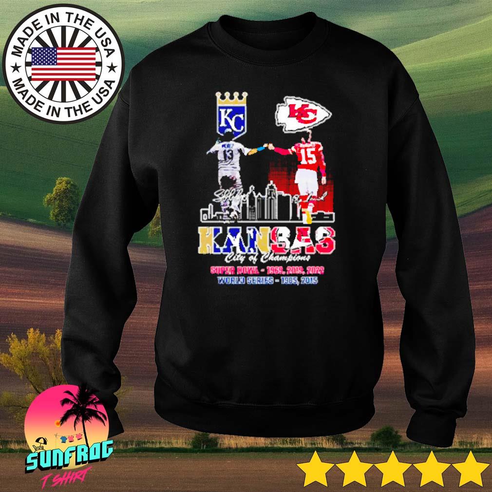 Official kansas Chiefs City Patrick Mahomes And City Royals Perez City Of  Champions T Shirt, hoodie, sweater, long sleeve and tank top