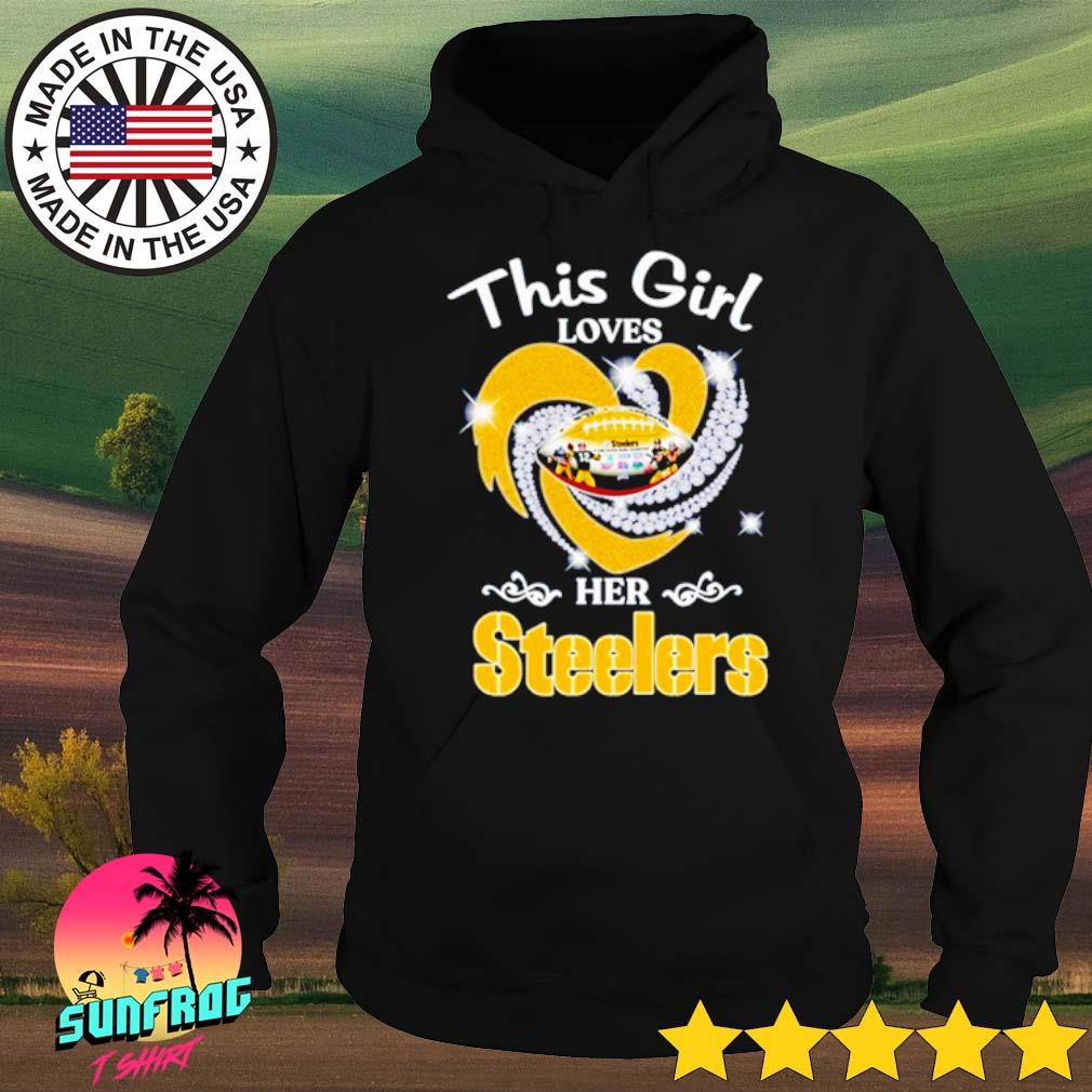 Real Women Love Football Smart Women Love The Steelers Diamond Heart 2023  Shirt