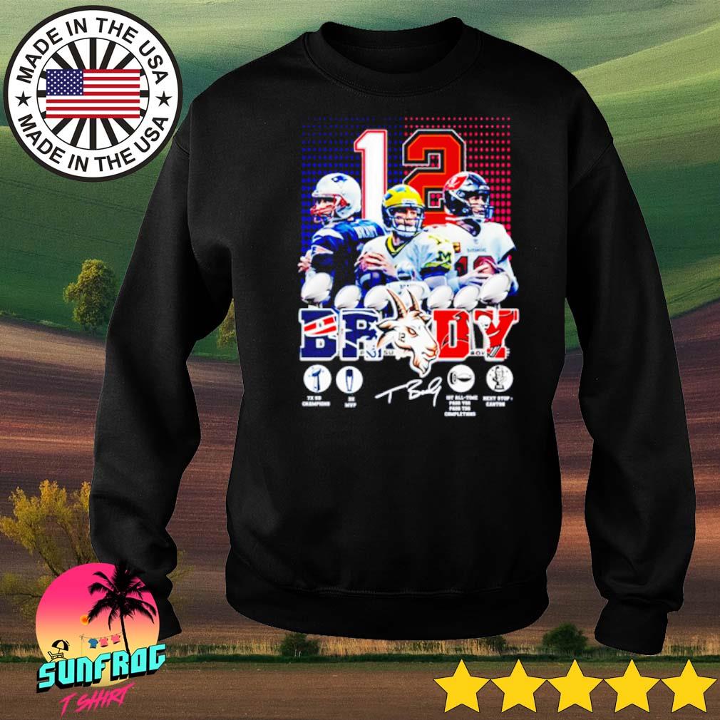 Tom Brady 12 player signature football shirt, hoodie, sweater, long sleeve  and tank top