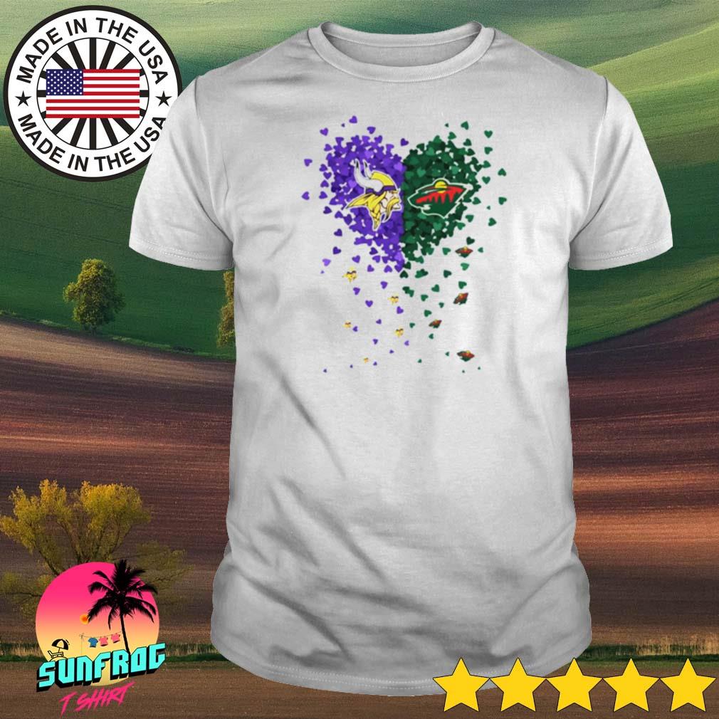 Unique Minnesota Vikings and Minnesota Wild Tiny Heart Shape T-shirt -  Jomagift