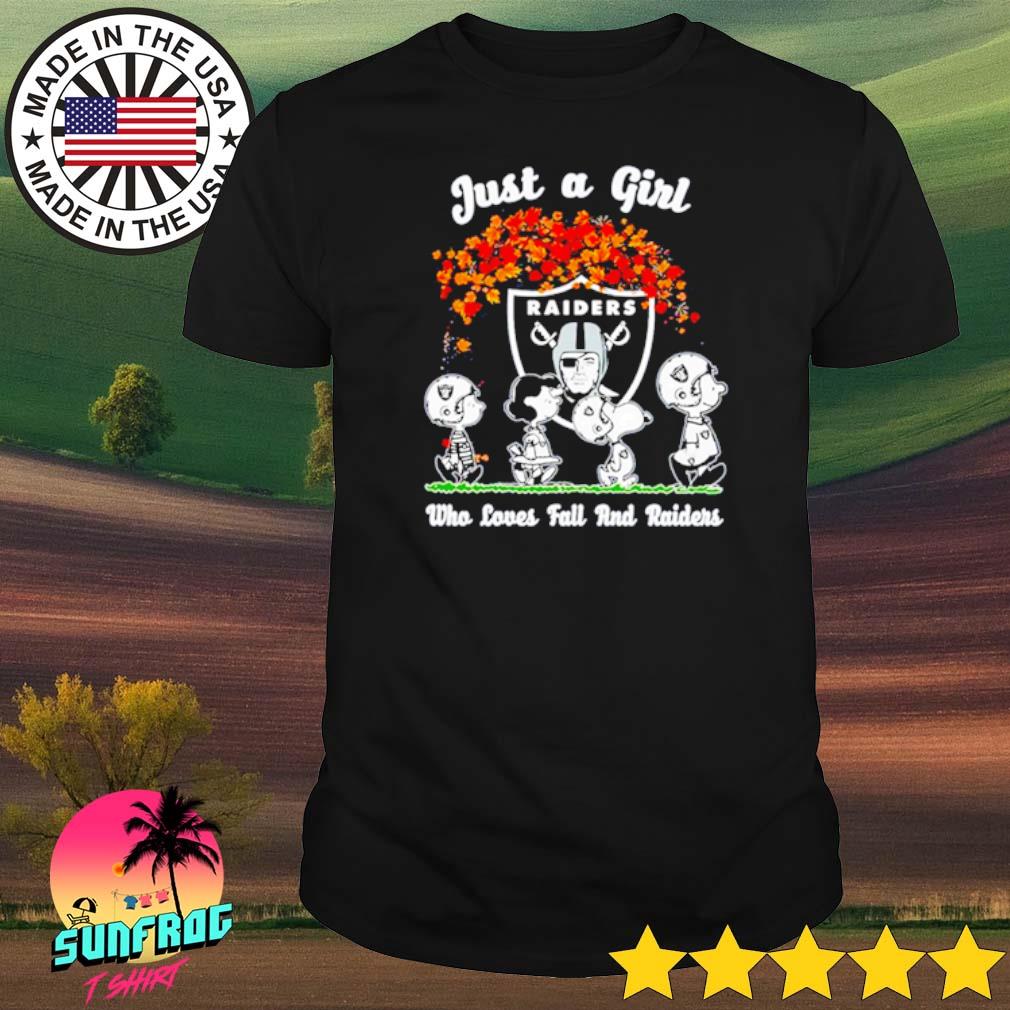 Just a girl who love fall and las vegas raiders Peanuts Snoopy shirt,  hoodie, sweater, long sleeve and tank top