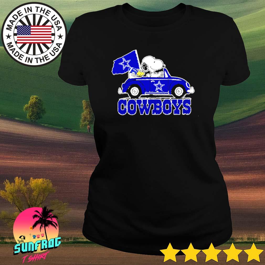 Snoopy And Woodstock Driving Car Dallas Cowboys Shirt