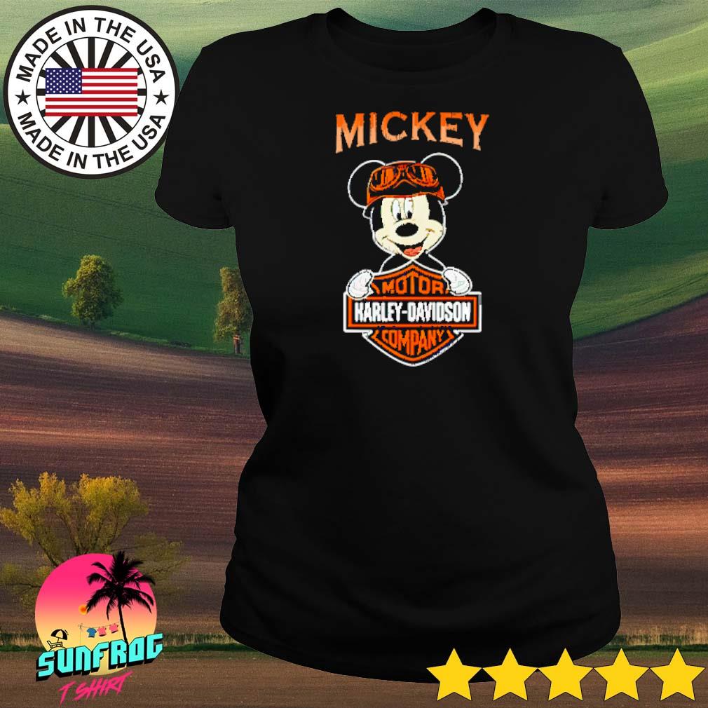 Disney Mickey Mouse hug Harley Davidson Motor Company shirt