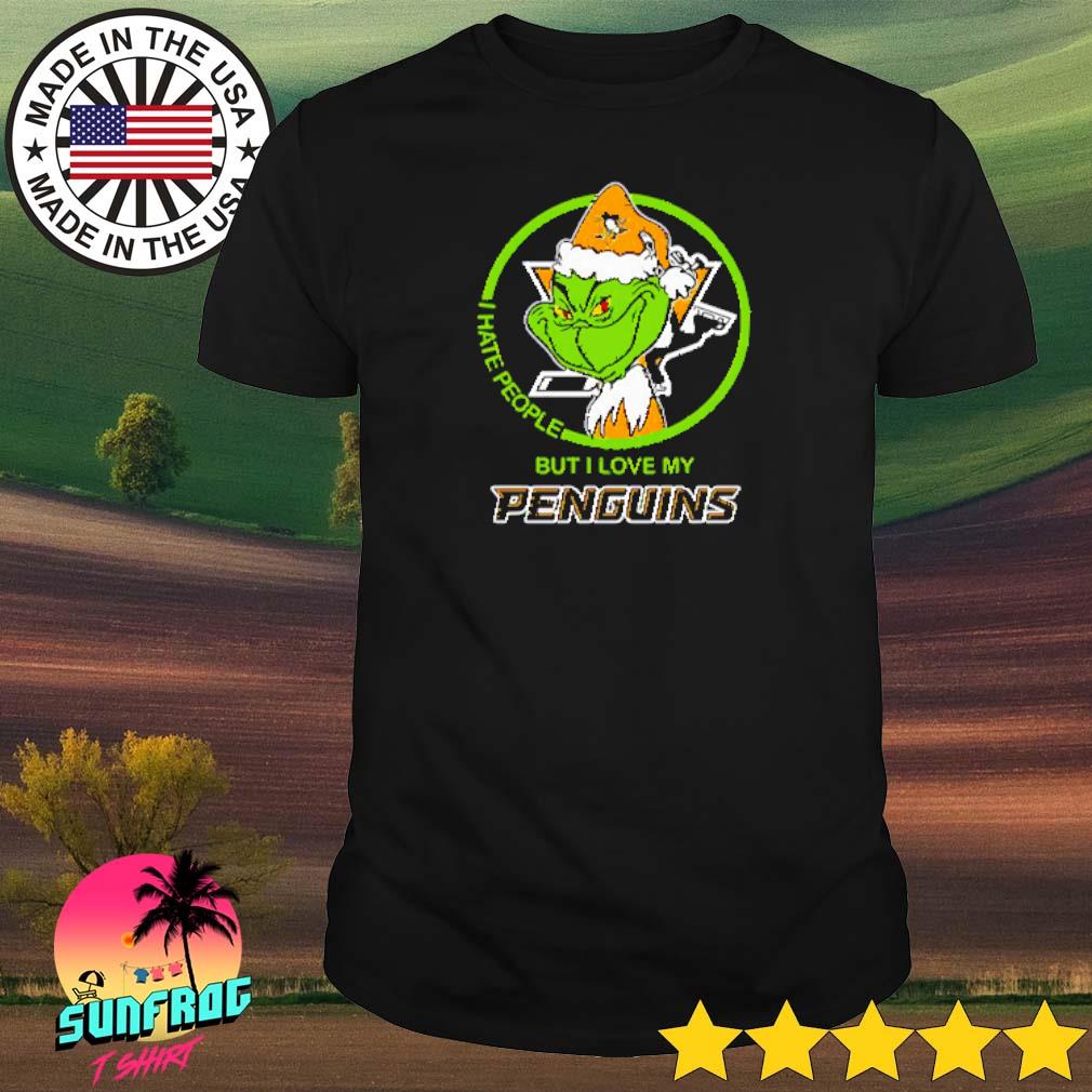 Grinch I hate people but I love my Pittsburgh Penguins shirt