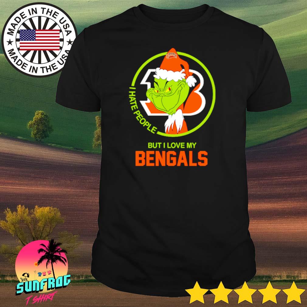 Santa Grinch I hate people but I love my Bengals shirt
