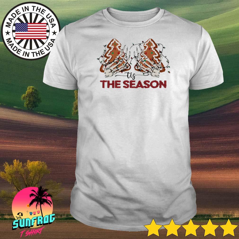 Skeleton hands tis the season Christmas lights shirt
