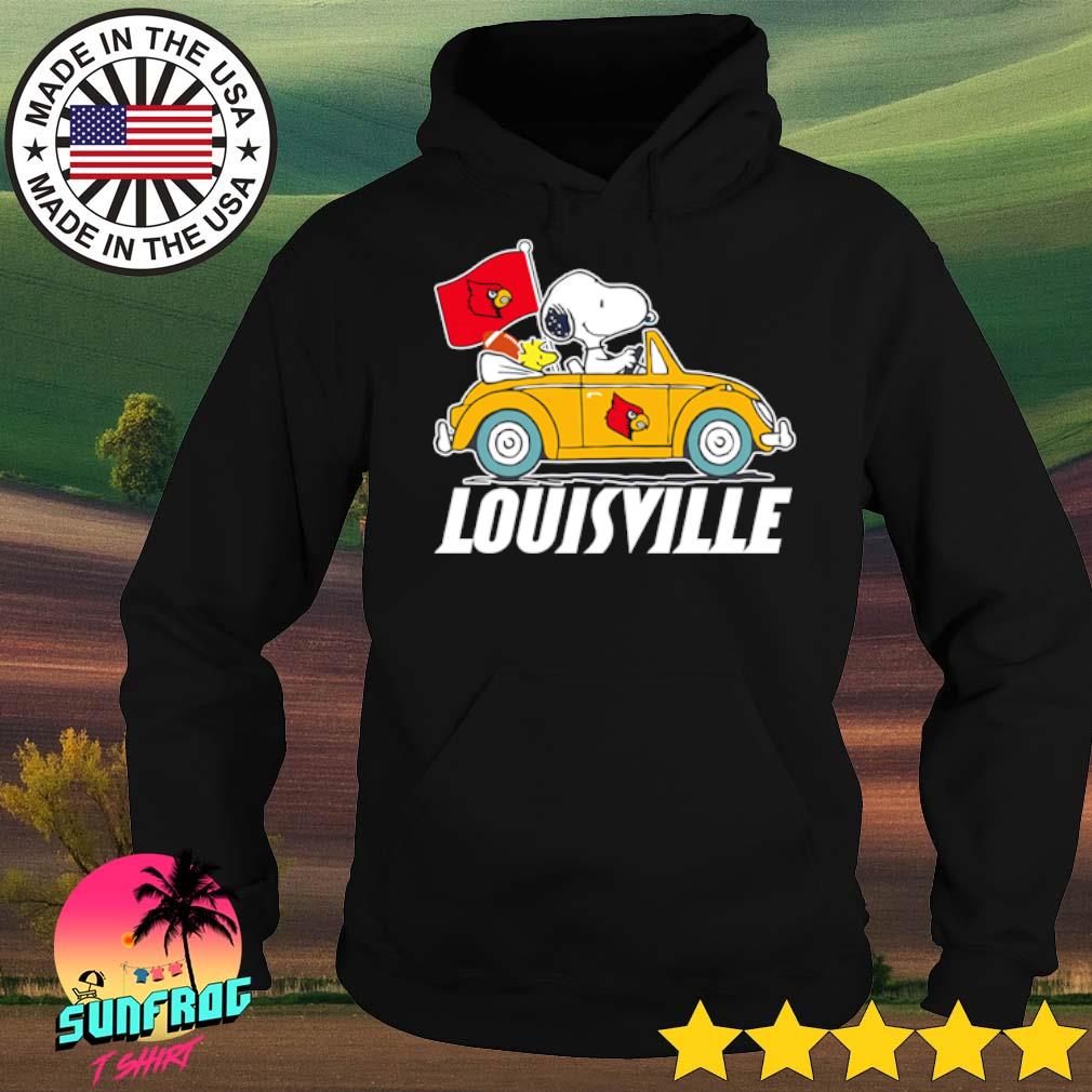 Snoopy And Woodstock Driving Car Louisville Cardinals Shirt - High-Quality  Printed Brand