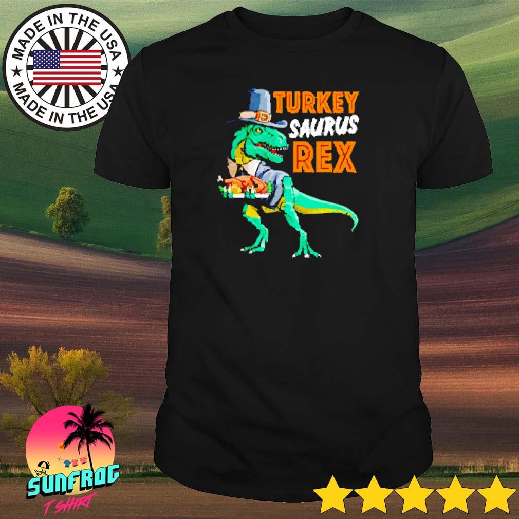 Turkey saurus rex thanksgiving dinosaur pilgrim shirt