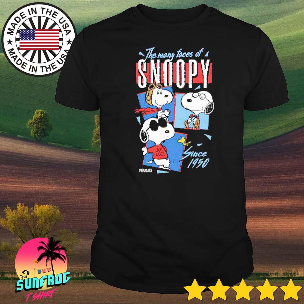 The many faces of Snoopy since 1950 shirt, hoodie, sweater, long sleeve ...