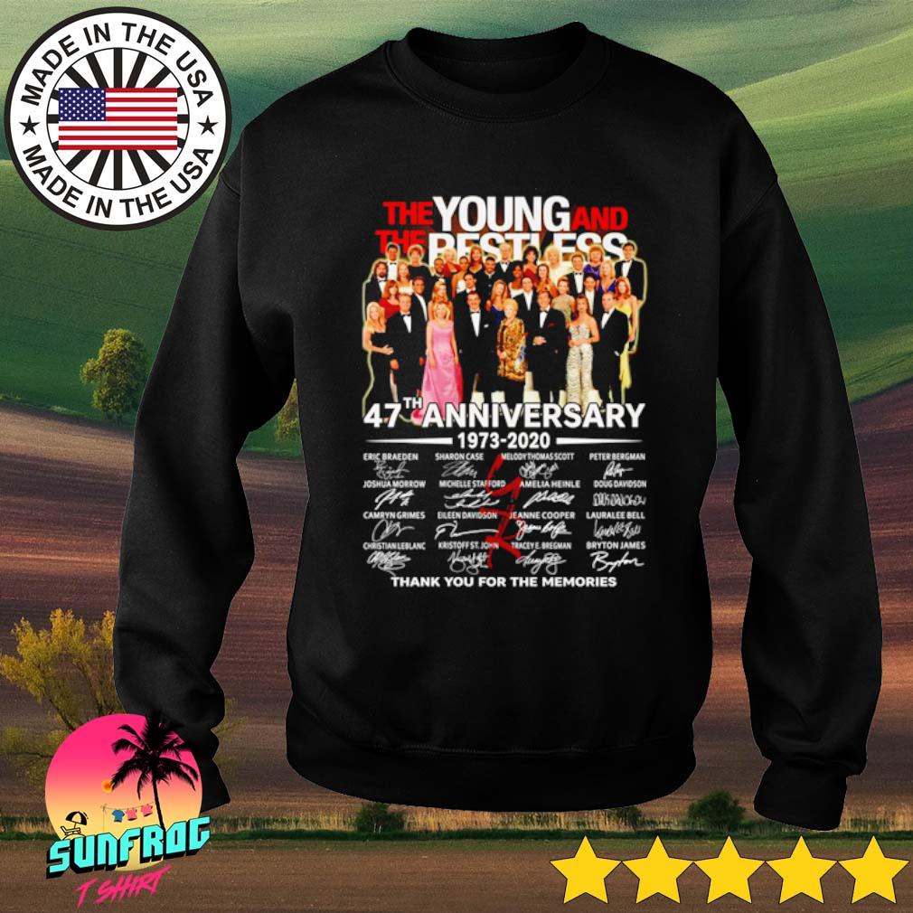 The Young And The Restless 47th Anniversary 1973 Thank You For The Memories Shirt Hoodie Sweater Long Sleeve And Tank Top